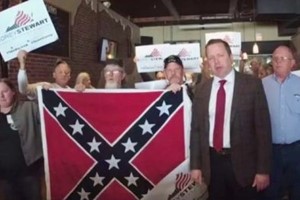 Corey Stewart with neo confederate supporters